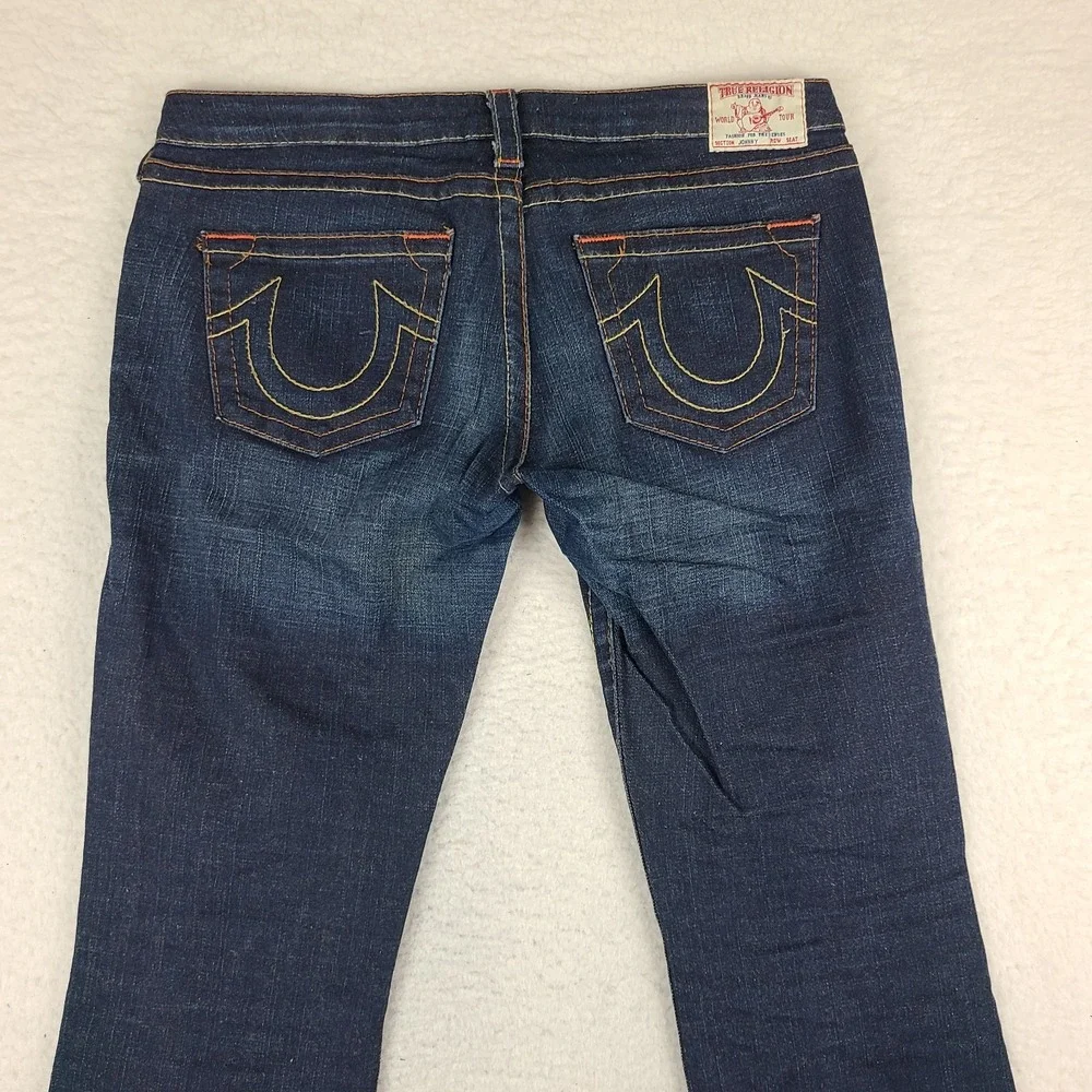 True Religion Jeans Womens 32x34 Blue Johnny Boot Cut Dark Wash Denim